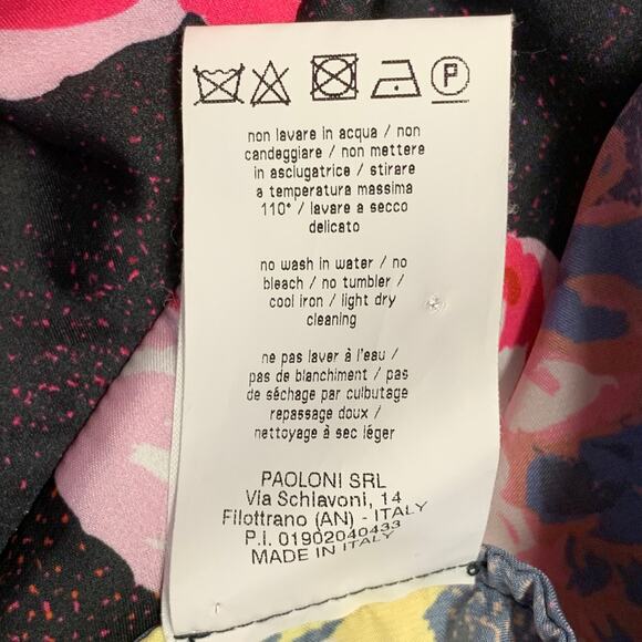 MSGM Size M Brown Multi Color Polyester Floral Bow A-Line Dress - Picture 11 of 11